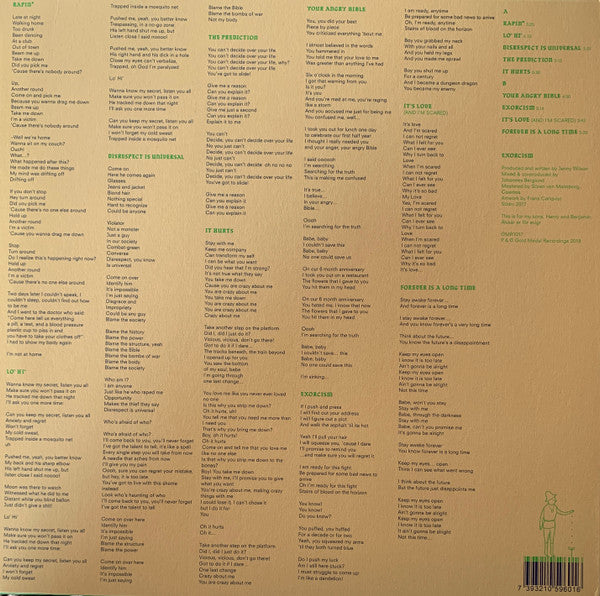 Image of Back Cover of 1524374E: LP - JENNY WILSON, Exorcism (Gold Medal Recordings; GMR1017, Sweden 2018, Glow in the dark cover)   VG+/VG