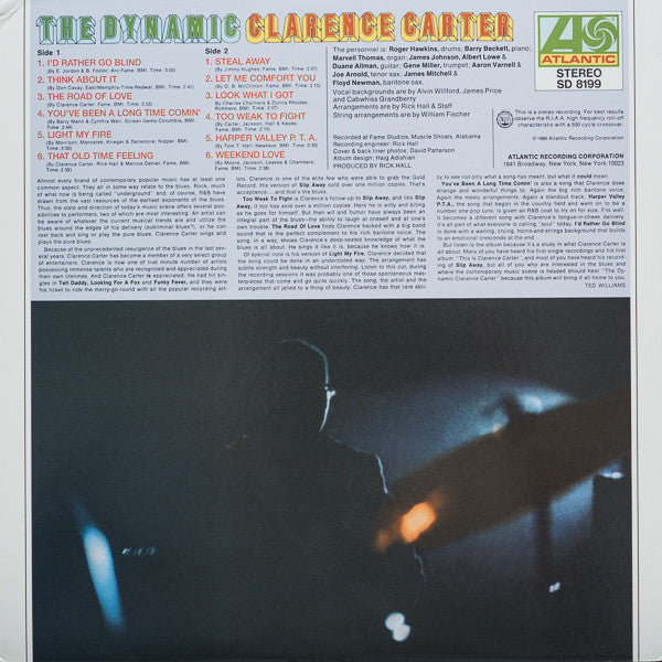 Image of Back Cover of 1524417E: LP - CLARENCE CARTER, The Dynamic Clarence Carter (Atlantic; SD 8199, US 2011 Reissue, Picture Sleeve) Still In Shrinkwrap  EX/VG+