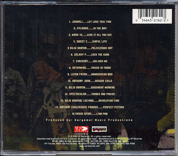 Image of Back Cover of 1554726S: CD - VARIOUS ARTISTS, Giddeon War (VP Records; VPCD2162, US 2001)   VG+/VG+