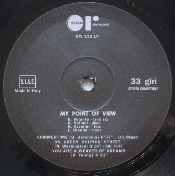 Image of Label Cover of 1524487E: LP - ERALDO VOLONT , My Point Of View (Rearward; RW 139 LP, Italy 2011 Reissue, Picture Sleeve) Mild Dish Warp  EX/VG+