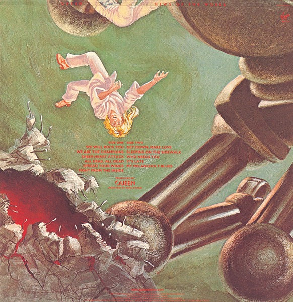 Image of Back Cover of LP - EX/VG+ - QUEEN, News Of The World (Virgin EMI Records; 00602547202727, Europe 2015 Reissue, Gatefold, Inner, Half-Speed Mastered), Still In Opened Shrinkwrap With Hype Sticker,  - 3616157C