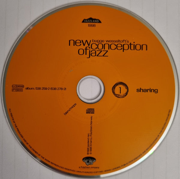 Image of Label Cover of 1634003E: 2xCD - BUGGE WESSELTOFT'S NEW CONCEPTION OF JAZZ, Sharing (Jazzland Recordings; 538 278-2, Norway 1998, Jewel Case)   VG+/VG+