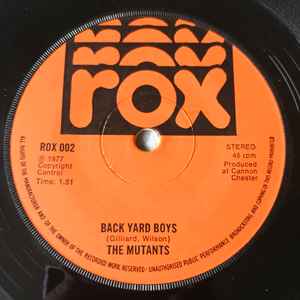 Image of Back Cover of 1614029C: 7" - MUTANTS, Boss Man / Back Yard Boys (Rox; 002, UK 1979, Plain sleeve) Lightest of marks.  /VG