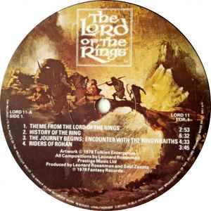 Image of Label Cover of 4614128C: 2xLP - LEONARD ROSENMAN, The Lord Of The Rings (Fantasy; LOR 1, UK 1978, Gatefold) light spine wear  VG/VG+