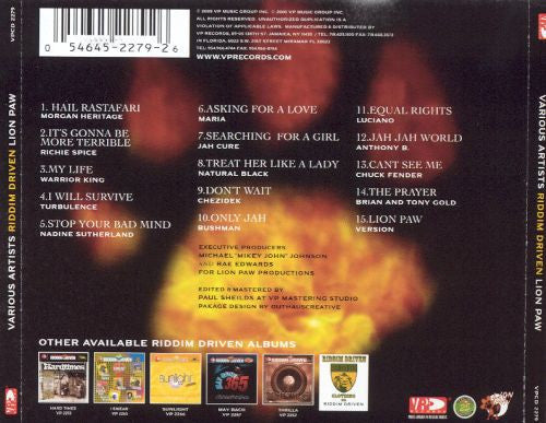 Image of Back Cover of 1654010S: CD - VARIOUS ARTISTS, Lion Paw (VP Records; VPCD 2279, US 2005)   VG+/VG+