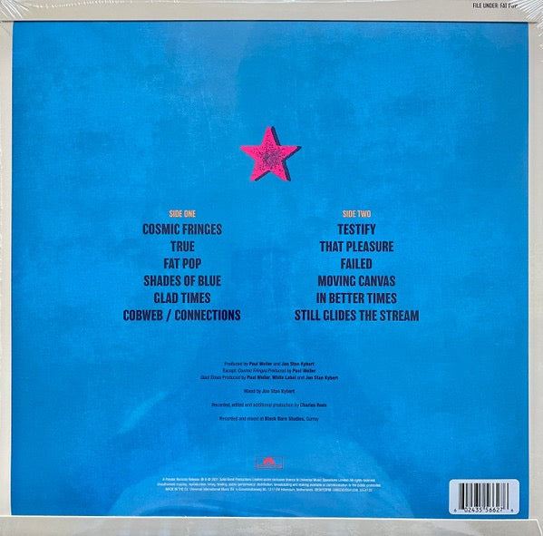 Image of Back Cover of 1614162C: LP - PAUL WELLER, Fat Pop (Volume 1) (Polydor; 3554122, Europe 2021, Flipback Sleeve, Inner, Poster, Yellow Vinyl)   EX/EX