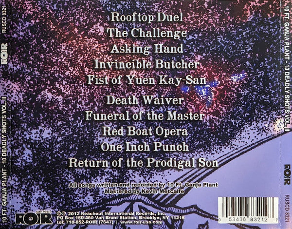 Image of Back Cover of 1634021E: CD - 10 FT. GANJA PLANT, 10 Deadly Shots: Vol. II (ROIR; RUSCD8321, USA & Canada 2012, Jewel Case)   VG+/VG+