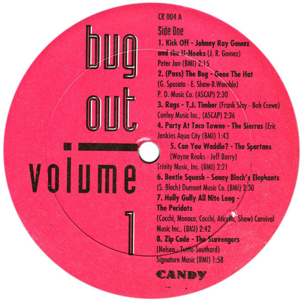 Image of Label Cover of 1624164E: LP - VARIOUS, Bug Out! Volume 1 (Candy Records; CR 0004, US 1991)   VG/VG