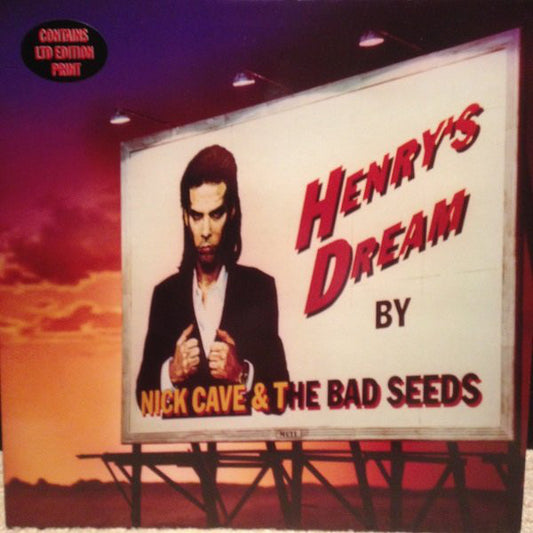 Image of Front Cover of 5124319E: LP - NICK CAVE AND THE BAD SEEDS, Henry's Dream (Mute; STUMM92, UK 1992, Inner, Print) Strong VG+, With Promo Leaflet for Ass Saw The Angel  VG+/VG+