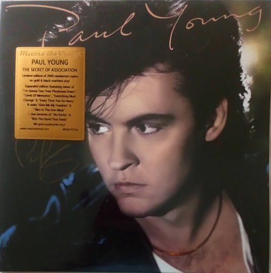 Image of Front Cover of 1614179C: 2xLP - PAUL YOUNG, The Secret Of Association (Music On Vinyl; MOVLP2536, Europe 2022 Reissue, Gatefold, Gold & Black Marbled Vinyl) Limited Edition No 001387  VG+/VG+