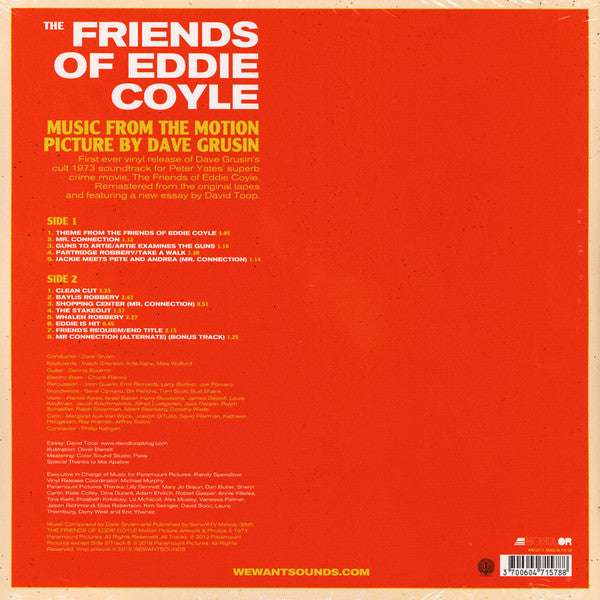 Image of Back Cover of LP - VG+/VG+ - DAVE GRUSIN, The Friends Of Eddie Coyle (Wewantsounds; WWSLP11, Europe 2018, Gatefold, Record Store Day Limited Release 2018), ,  - 3926274E