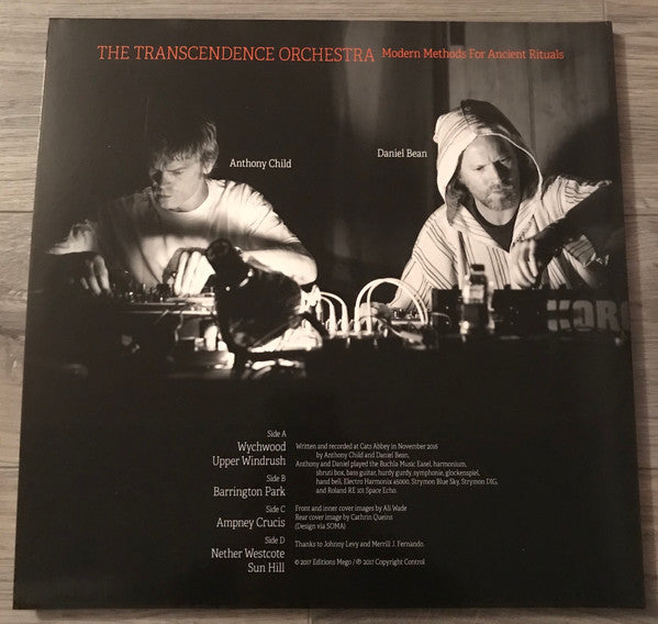 Image of Back Cover of 1644068S: 2xLP - THE TRANSCENDENCE ORCHESTRA, Modern Methods For Ancient Rituals (Editions Mego; EMEGO 246, Austria 2017, Gatefold) Opened Instore, Still In Shrinkwrap  VG+/EX