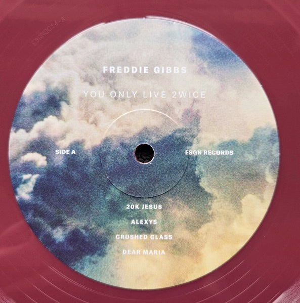 Image of Label Cover of 1654244S: LP - FREDDIE GIBBS, You Only Live 2wice (ESGN; ESGN0014,  2024 Reissue, Insert, Deep Red Vinyl, Download Code)   NEW/NEW