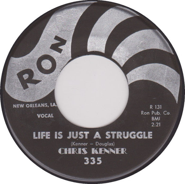 Image of Front Cover of 1524544E: 7" - CHRIS KENNER, Life Is Just A Struggle / Rocket To The Moon (Ron; 335, US 1960)   /VG