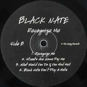 Image of Back Cover of 1624229E: LP - BLACK NATE, Recognize Me (4 Tha Geez Records; S-30832-B, US 1995, Plain sleeve) Light marks.  /VG