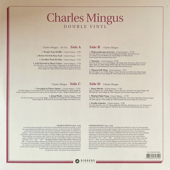 Image of Back Cover of 1614371C: 2xLP - CHARLES MINGUS, Essential Works 1955 - 1959 (Diggers Factory; 242832E2, Europe 2022) Strong VG+.  VG+/VG+