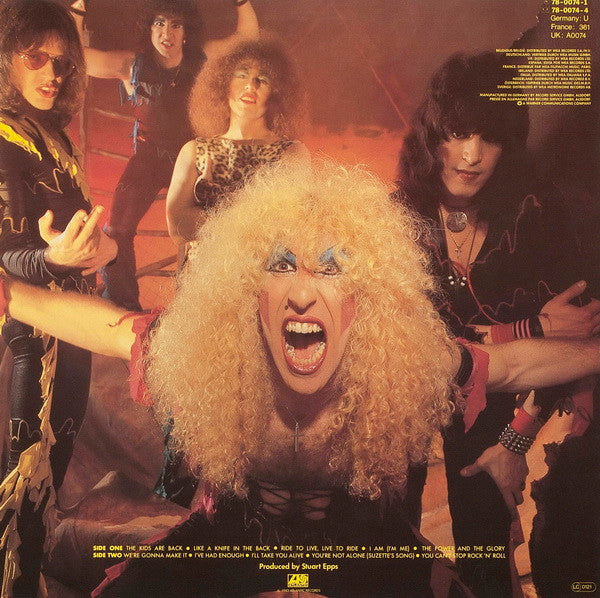 Image of Back Cover of 1524460E: LP - TWISTED SISTER, You Can't Stop Rock 'N' Roll (Atlantic; 78-0074-1, Europe 1983, Inner, No Rights Society on Label)   VG/VG