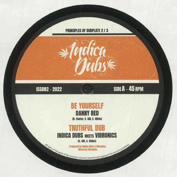 Image of Front Cover of 1624311E: LP - DANNY RED / INDICA DUBS MEETS VIBRONICS, Be Yourself / Hunted (Indica Dubs; ISS082, UK 2022)   /VG+