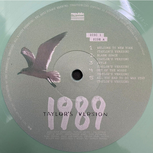 Image of Label Cover of 2xLP - VG+/VG+ - TAYLOR SWIFT, 1989 (Taylor's Version) (Republic Records; 0245554216, Worldwide 2023, Gatefold, 2 Inners, Aquamarine Green Vinyl), ,  - 2326330E