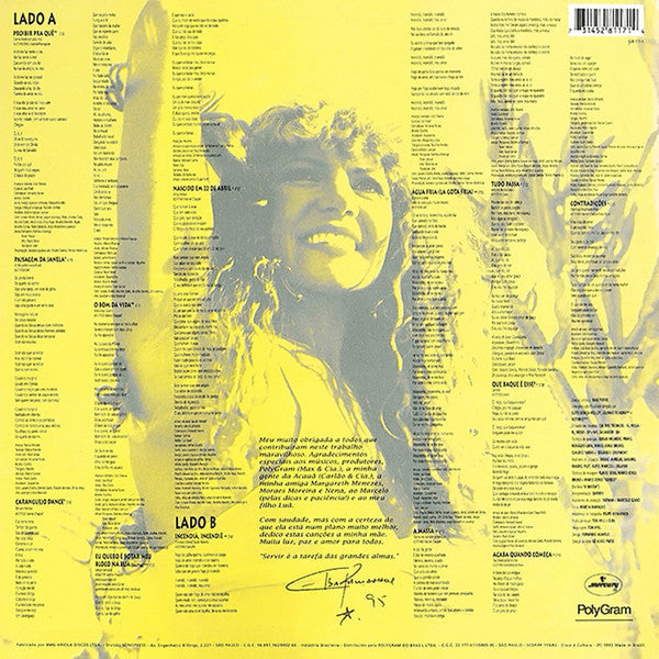 Image of Back Cover of 1624246E: LP - ELBA RAMALHO, Paisagem (PolyGram; 528 117-1, Brazil 1995, Picture Sleeve) Edge and Ring Wear  VG/VG