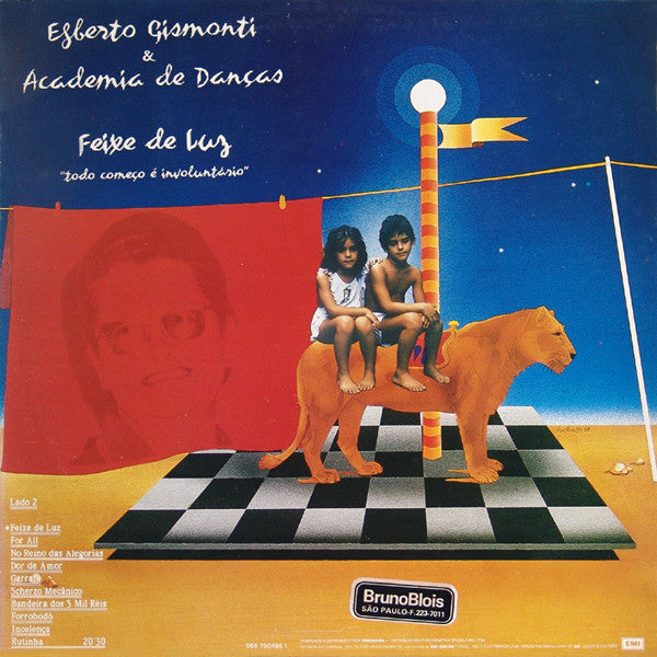 Image of Back Cover of 1624247E: LP - EGBERTO GISMONTI & ACADEMIA DE DAN AS, Feixe De Luz "Todo Come o   Involunt rio" (EMI ; 066 790495 1, Brazil 1988, Picture Sleeve, Insert)   VG/VG