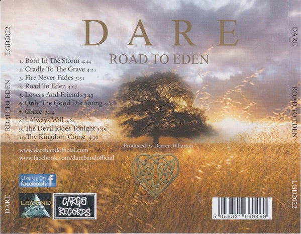 Image of Back Cover of 5014220C: CD - DARE, Road To Eden (Legend Records ; LGD2022, UK 2022, Jewel Case)   EX/EX