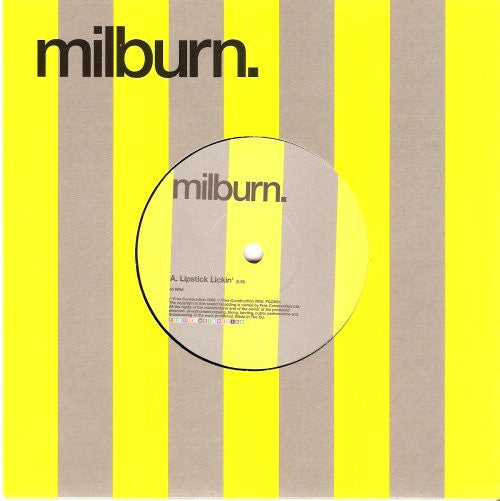 Image of Front Cover of 1624269E: 12" - MILBURN, Lipstick Lickin' / Send In The Boys (Free Construction ; FCONS1, UK 2005, Die Cut Sleeve)   EX/VG+