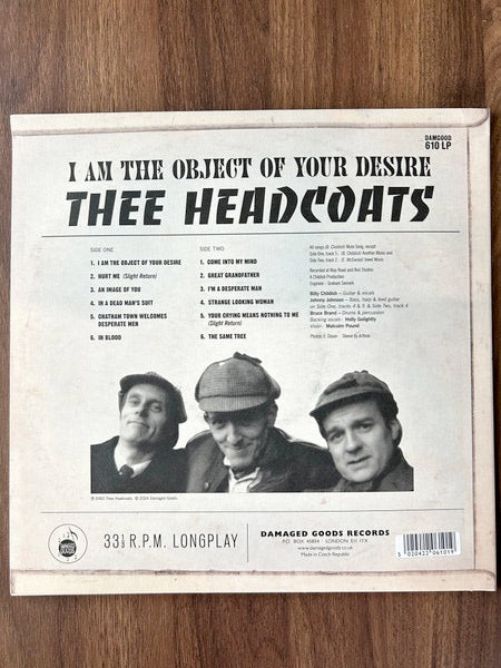 Image of Back Cover of 1714041C: LP - THEE HEADCOATS, I Am The Object of Your Desire (Damaged Goods; , UK 2024)   NEW/NEW