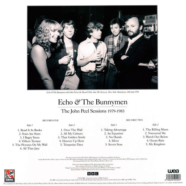 Image of Back Cover of 3524561E: 2xLP - ECHO AND THE BUNNYMEN, The John Peel Sessions 1979-1983 (WEA; 0190295494957, Europe 2019, Gatefold)   VG+/VG+