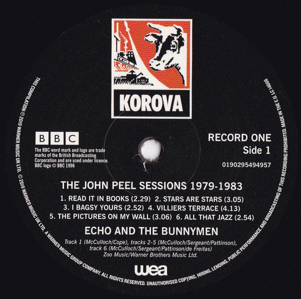 Image of Label of 3524561E: 2xLP - ECHO AND THE BUNNYMEN, The John Peel Sessions 1979-1983 (WEA; 0190295494957, Europe 2019, Gatefold)   VG+/VG+