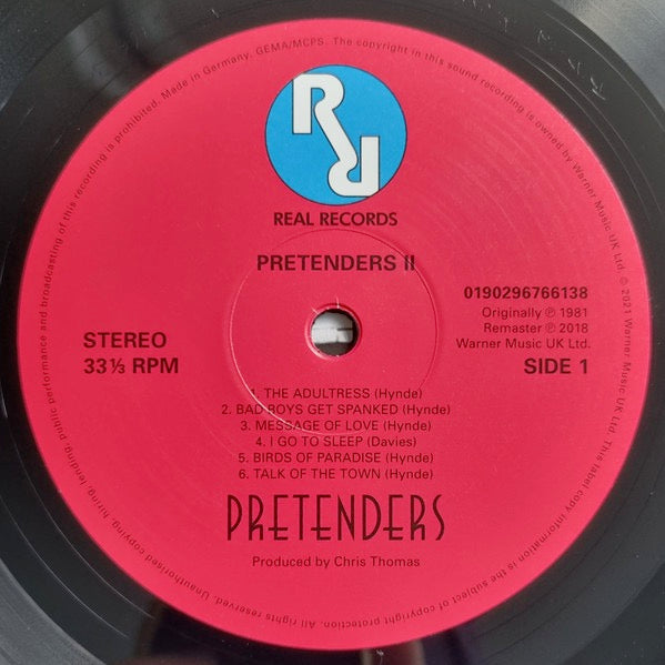 Image of Label of 1714082C: LP - PRETENDERS, Pretenders II (Real Records; 0190296766138, Worldwide 2022, Inner)   EX/EX