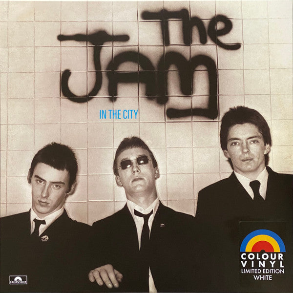 Image of Front Cover of 4244457S: LP - THE JAM, In The City (Polydor; 5541242, Worldwide 2023 Reissue, White Vinyl ) Large crease/bend on upper left corner, Still in opened shrinkwrap  VG/EX