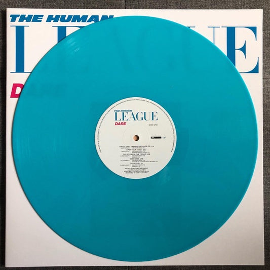 Image of Front Cover of 1714206C: LP - THE HUMAN LEAGUE, Dare (Virgin; 3894485, Worldwide 2022 Reissue, Gatefold, Inner, Turquoise Vinyl)   EX/VG+