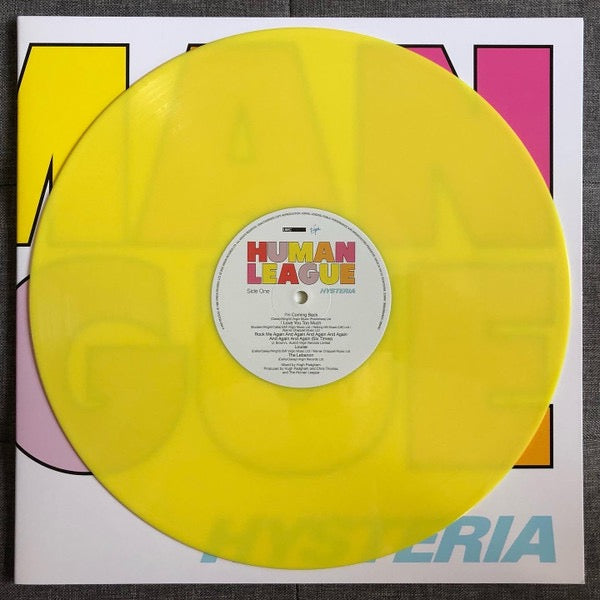 Image of Front Cover of 1714208C: LP - THE HUMAN LEAGUE, Hysteria (Virgin; 3894487, Worldwide 2022 Reissue, Gatefold, Inner, Yellow Vinyl)   EX/VG+