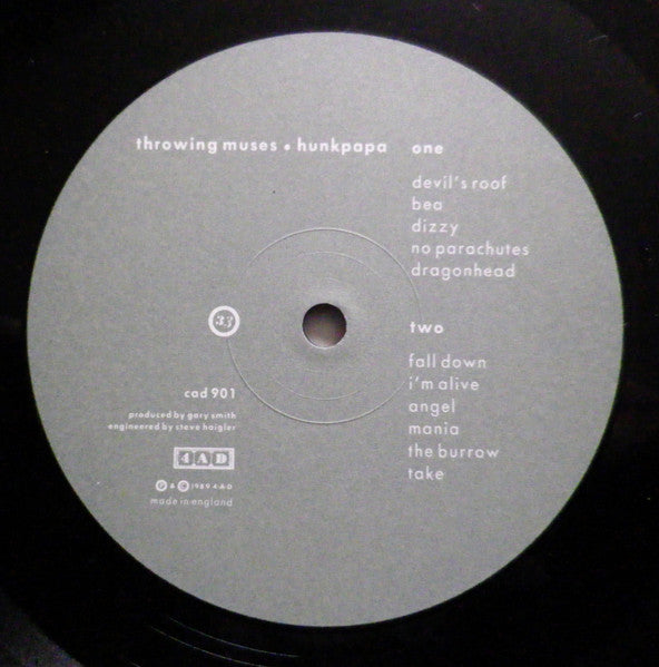 Image of Label Cover of LP - VG+/VG+ - THROWING MUSES, Hunkpapa (4AD; cad 901, UK 1989, Textured Flipback Sleeve, Inner, Tanya Donelly), ,  - 1046367S