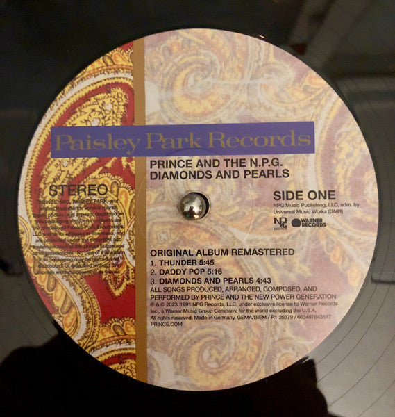Image of Label Cover of 2xLP - VG+/VG - PRINCE & THE NEW POWER GENERATION, Diamonds And Pearls (NPG Records; R1 25379, Worldwide 2023 Reissue, 2 Inners), Storage marks mainly on records,  - 0716447C
