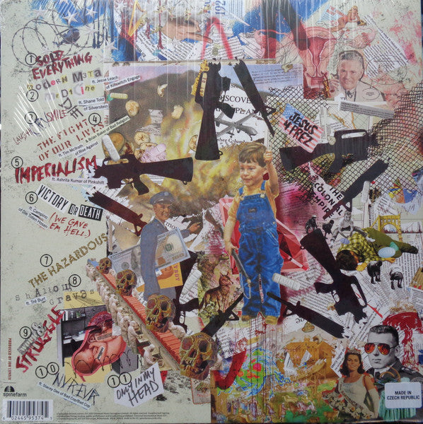 Image of Back Cover of 4224244E: LP - ANTI-FLAG, Lies They Tell Our Children (Spinefarm Records; SPINE953745, USA & Europe 2023, Poster, Bone White Vinyl) Still In Shrinkwrap With Hype Sticker  EX/EX