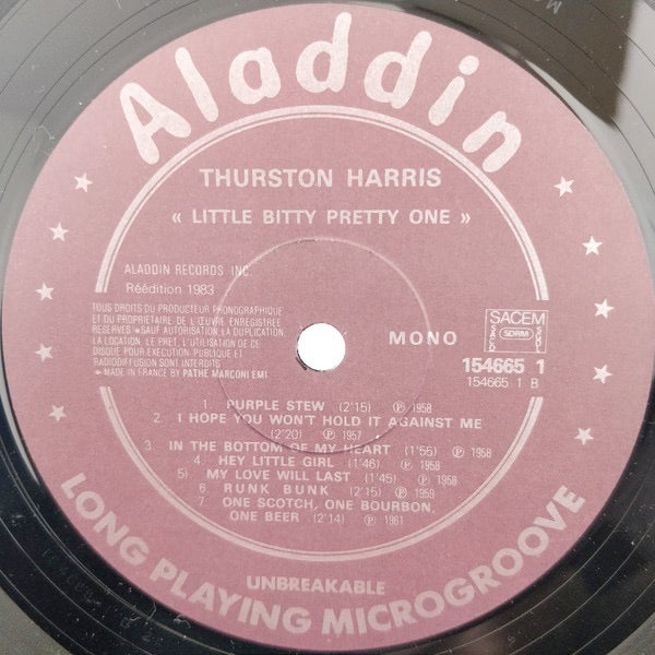 Image of Label Cover of 1714344C: LP - THURSTON HARRIS, Little Bitty Pretty One (Aladdin; 154 6651, France 1983) Evidence of old sticker on rear sleeve  VG/G+