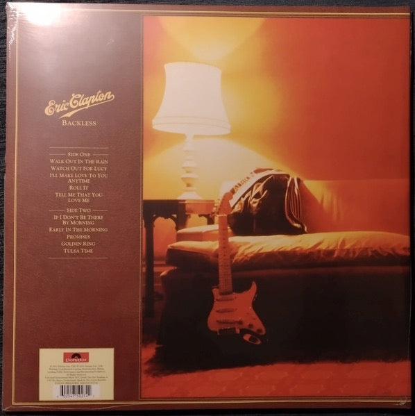 Image of Back Cover of 1714357C: LP - ERIC CLAPTON, Backless (Polydor; 475 027-4, Europe 2015 Reissue, Gatefold) Split Seam  VG/VG+