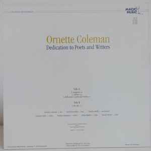 Image of Back Cover of 1724216E: LP - ORNETTE COLEMAN, Dedication To Poets And Writers (Magic Music; LP 10010, Germany 1990 Reissue)   VG+/VG+