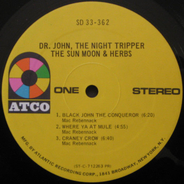 Image of Label Cover of LP - VG/VG - DR. JOHN, THE NIGHT TRIPPER, The Sun Moon & Herbs (ATCO Records; SD 33-362, US 1971, Gatefold, Inner, Presswell pressing), Strong VG - light marks, edge wear, seam splits on Inner,  - 4146029S