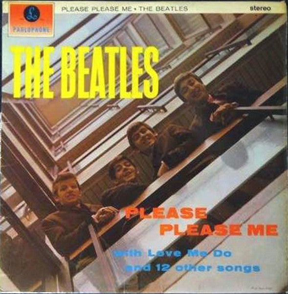 Image of Front Cover of 1724129E: LP - THE BEATLES, Please Please Me (Parlophone Black/Yellow; PCS 3042, UK 1965, 6th pressing - Version A) Light marks only. Sleeve is strong VG, dented corner, some creasing to spine.  VG/VG