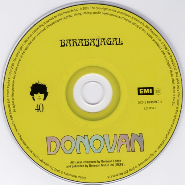 Image of Label Cover of 1714479C: CD - DONOVAN, Barabajagal (EMI; 7243 8 73569 2 4, Europe 2005, Jewel Case)   VG+/VG+