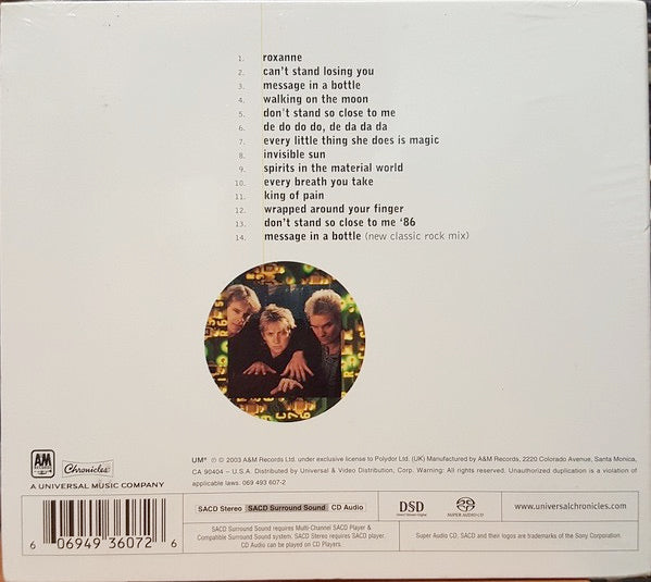 Image of Back Cover of 1714502C: CD - THE POLICE, Every Breath You Take (The Classics) (A&M Records; 069 493 607-2, US 2003, Digipak)   VG/VG+