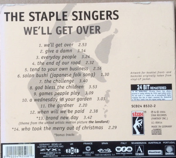 Image of Back Cover of 4434122E: CD - THE STAPLE SINGERS, We'll Get Over (Stax; SCD24 8532-2, Germany 2004)   VG+/VG+