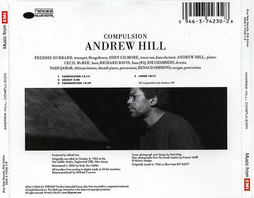 Image of Back Cover of 1714557C: CD - ANDREW HILL, Compulsion!!!!! (Blue Note; 0946 3 74230 2 8, Europe 2000s Reissue, Booklet)   VG+/EX