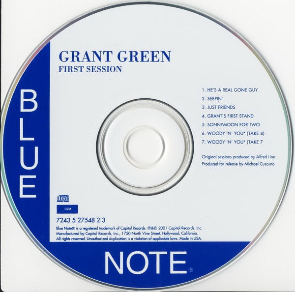 Image of Label of 1714575C: CD - GRANT GREEN, First Session (Blue Note; 7243 5 27548 2 3, US 2001, Booklet)   EX/EX