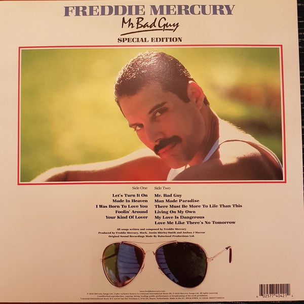 Image of Back Cover of 1814057C: LP - FREDDIE MERCURY, Mr. Bad Guy (Mercury; 0602577404214, Europe 2019 Reissue, Inner, Half-Speed Mastered)   EX/VG+