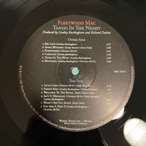 Image of Label Cover of LP - VG+/VG - FLEETWOOD MAC, Tango In The Night (Warner Records; 081227935610, Europe 2022 Reissue, Inner, 180 Gram Vinyl), Strong VG -  a couple of light marks,  - 3146247S