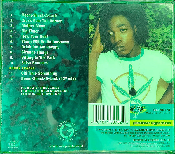 Image of Back Cover of 1854069S: CD - JUNIOR REID, Boom-Shack-A-Lack (Greensleeves Records; GREWCD78, UK 2002 Reissue)   EX/VG+